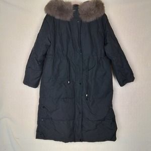 IBELL Zhang Long Winter Parka Size Large In Black w/ Fur‎ Trim Hood